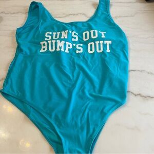 Sun’s Out Bump’s Out Maternity One Piece Bathing Suit Swim Wear Size Large
